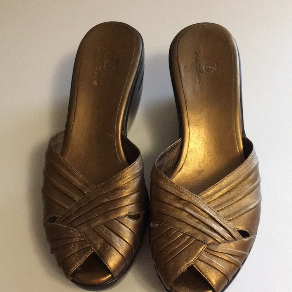 Cole Haan Bronze Sandals Slides SZ 9